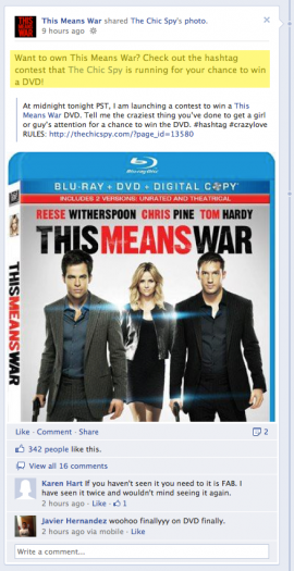 This Means War Movie on Facebook