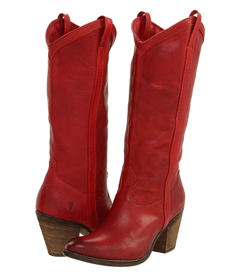 frye red cowboy boots